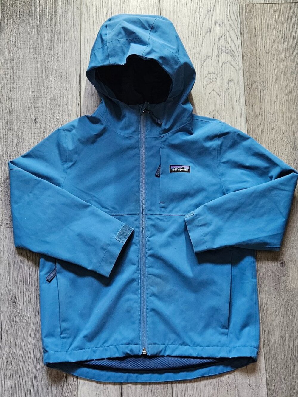 Kids' Patagonia Blue Active H2No Waterproof Hooded Rain Jacket Size XS (5-6)